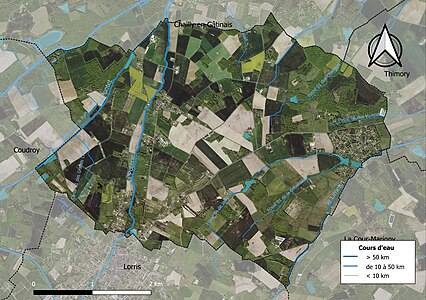 Carte orthophotographique de la commune en 2016.