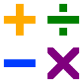 Image 28The symbols for elementary-level math operations. From top-left going clockwise: addition, division, multiplication, and subtraction. (from Elementary arithmetic)