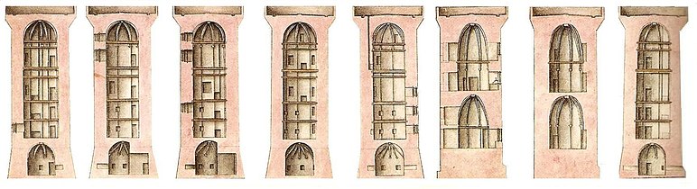 塔の断面図　作者不明　1750年