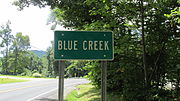 Blue Creek community sign