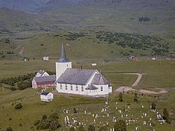 View of the old Borge Church (burned down in 1983)