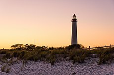 View from the beach at sunset