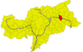 Localización de Brunico en la Provincia de Bolzano.