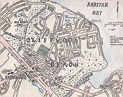 Hand drawn map of Cliffwood Beach, by Matt Furmato