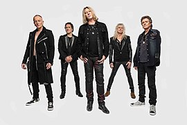 Def Leppard band members in 2018: Phil Collen, Vivian Campbell, Joe Elliott, Rick Savage, Rick Allen
