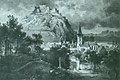 Late 19th century litography of Deva Citadel by German artist Ludwig Rohbock.