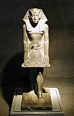 An intact portrait sculpture of Amenemhat III in the Luxor Museum, Luxor