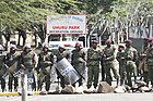 General Service Unit police cordon off Uhuru Park to bar opposition from holding their mass protest rally, January 2008.