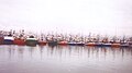 Barcos no porto durante a guerra das volantas