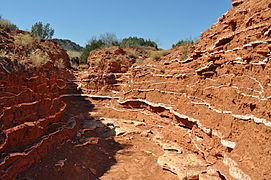 Gypsum layers, Caprock Canyons State Park, Texas