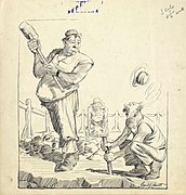 'Hammering' (drawn for Smith's Weekly, dated 1919).