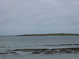 Holm of Papa, viewed across South Wick, from Papa Westray