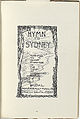 Frontispiece by Ernest Moffitt of Marshall Hall's "Hymn to Sydney", dedicated to Arthur Streeton and the Artists' Camps
