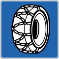 Place for putting snow-chains on tyres