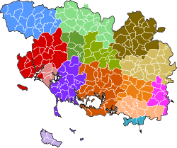 Carte des intercommunalités du Morbihan au 1er janvier 2022.