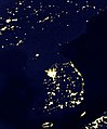 Korean Peninsula at night (A more analogous image, in the author's opinion)