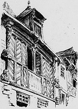 Vitré : la maison des Bustes, rue Baudrairie (vers 1900).