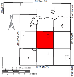 Location of Monroe Township in Henry County