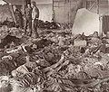 Corpses of prisoners in a Nordhausen barracks