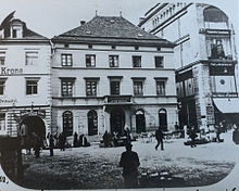 Pregizer’sche Apotheke am Marktplatz. Ansicht von Osten, ca. 1900