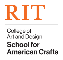Text that reads RIT, College of Art and Design, School for American Crafts