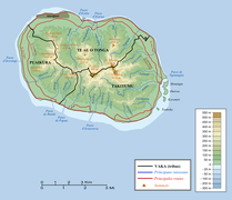 Carte de Rarotonga, où se trouve la capitale Avarua