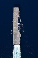 Kaga viewed from above after being modified to operate fixed wing aircraft