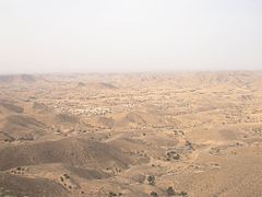 Paysage du gouvernorat de Tataouine (sud de la Tunisie).