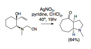 the reaction proceeds with addition of Camphorsulfonic acid (CSA) or silver nitrate at room temperature