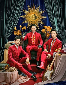 The band's photo for the Third Eye View album, showing Gak (left), Foet (center) and Vit (right)