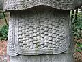 Close up of mountain pattern armour sculpture