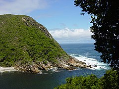 A river mouth in the Tsitsikamma National Park, situated on the Garden Route