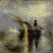 Painting of a burial at sea by J.M.W. Turner