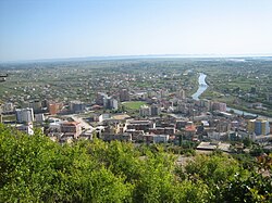 Lezhë seen from Lezhë Castle hill