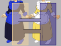 Two ways in which the photograph of The dress may be perceived: blue and black under a yellow-tinted illumination (left figure) or white and gold under a blue-tinted illumination (right figure).