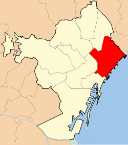 Location of Sant Martí within Barcelona