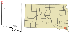 Location in Clay County and the state of South Dakota