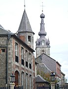 Clocher du temple protestant et l'église Saints-Pierre-et-Paul.