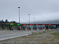 The toll booth once marked the halfway point of the formerly tolled Hope-to-Merritt portion of the highway (2006)