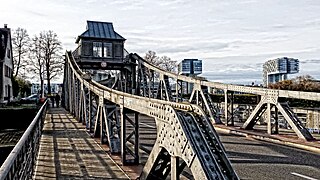 Baudenkmal Drehbrücke in Köln-Deutz erbaut 1907, freigegeben für den Verkehr 1908