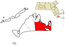 Location in Dukes County in Massachusetts