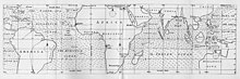 A map created by Edmund Halley charting the direction of the trade winds