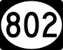 Highway 802 marker