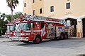 Former Ladder 2 (now reserve) parked in front of Station 2