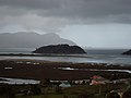 Vista dende Barbos, coas marismas, a Illa de San Vicente e o cabo Ortegal ao fondo.