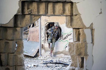 Egoz soldier in the streets of Khan Yunis