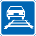 Driving on tram line permitted (Except two-wheelers)