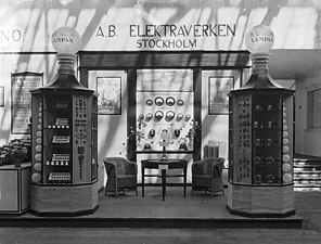 Elektraverkens utställningsmonter på Jubileumsutställningen i Göteborg 1923.