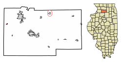 Location of Nelson in Lee County, Illinois.