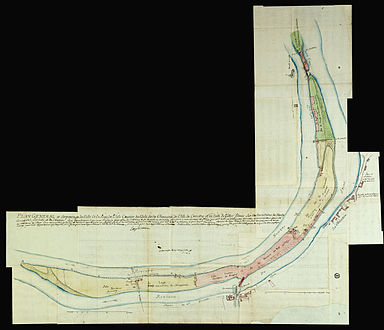 Map of 1783 showing the deviation of the Seine